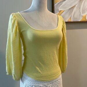 Free People Lemon Yellow Blouse